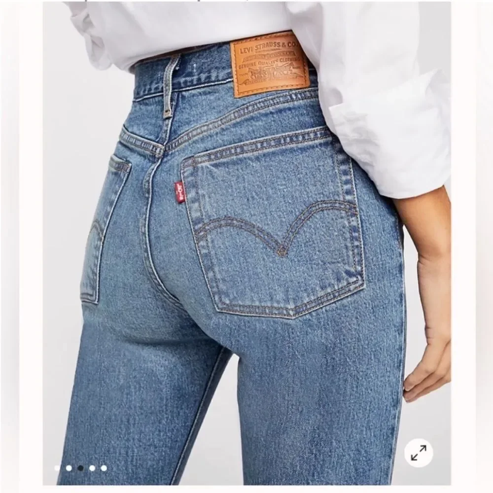 Levi’s Wedgie Straight Button Fly Classic Blue Mom Jeans Size 24 - Picture 14 of 14
